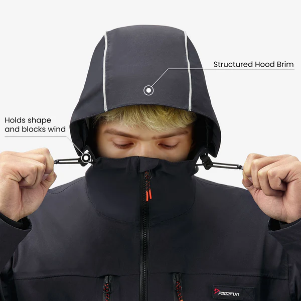 Piscifun® 3-Layer Waterproof Fishing Jacket | Breathable Windproof Fly Fishing Wading Rain Jacket 4 Piscifun® 3-Layer Waterproof Fishing Jacket | Breathable Windproof Fly Fishing Wading Rain Jacket - Image 4