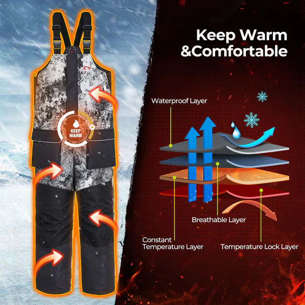 Piscifun Ice Fishing Suit,3 in 1 Jacket,Waterproof Fishing Bib With Flotation Technology 11 Piscifun Ice Fishing Suit,3 in 1 Jacket,Waterproof Fishing Bib With Flotation Technology - Image 3