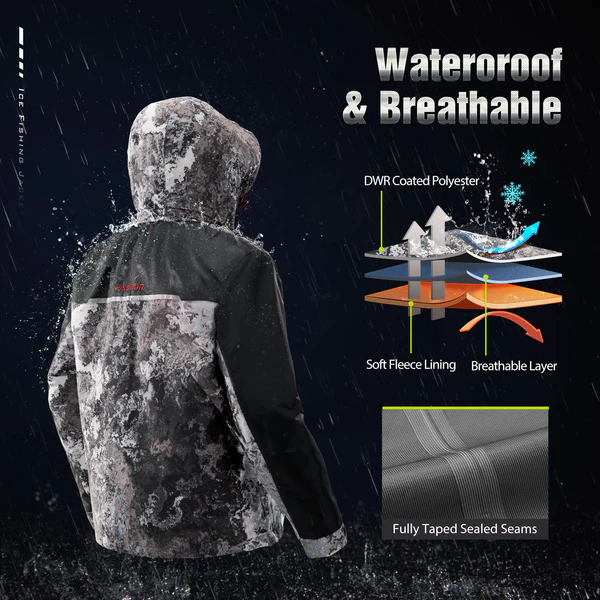 Piscifun Ice Fishing Suit,3 in 1 Jacket,Waterproof Fishing Bib With Flotation Technology 16 Piscifun Ice Fishing Suit,3 in 1 Jacket,Waterproof Fishing Bib With Flotation Technology - Image 8