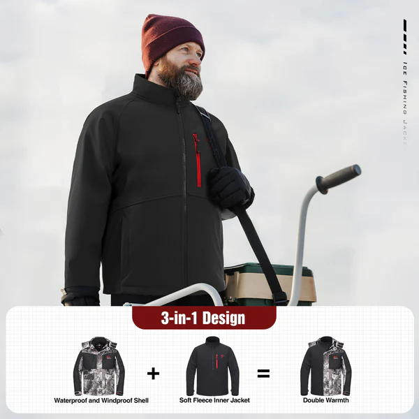 Piscifun Ice Fishing Suit,3 in 1 Jacket,Waterproof Fishing Bib With Flotation Technology 15 Piscifun Ice Fishing Suit,3 in 1 Jacket,Waterproof Fishing Bib With Flotation Technology - Image 7