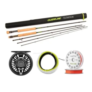 Guideline Elevation Streamer Flugset 9ft #5 fly fishing combo with fly rod, reel, and line for streamer fishing