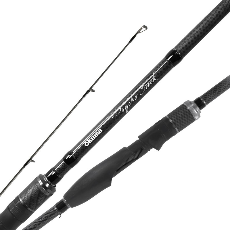 Okuma Psycho Stick Spinning Rods designed for freshwater and saltwater lure fishing with exceptional sensitivity and casting performance