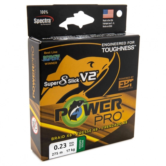 PowerPro Super 8 Slick V2 275m Moss Green 0.41mm 40kg braid