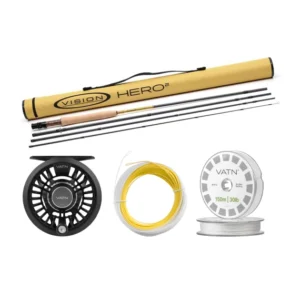 Vision Trout HERO² Dry Fly Taper+ Flugset 9ft #5 fly fishing combo with rod, reel, and fly line for dry fly fishing