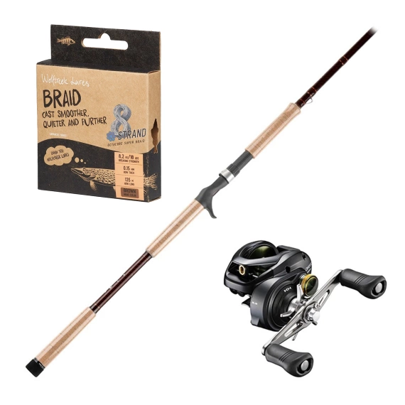 Savage Gear SG4 Medium Game & Pitch Black 7'3''/2.21m XF 15-45g 1 Wolfcreek Damn You Rod Combo premium predator fishing rod and reel combo for pike and big lure fishing