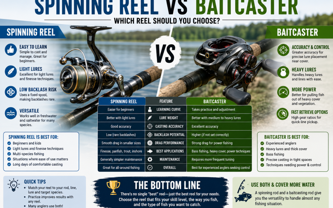 Spinning Reel vs Baitcaster: 7 Key Differences That Matter